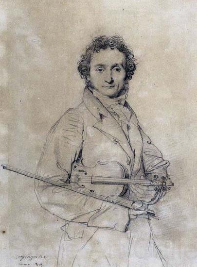 Jean-Auguste Dominique Ingres The Violinist Niccol Norge oil painting art